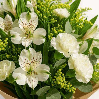 Alstroemeria y Claveles blancos